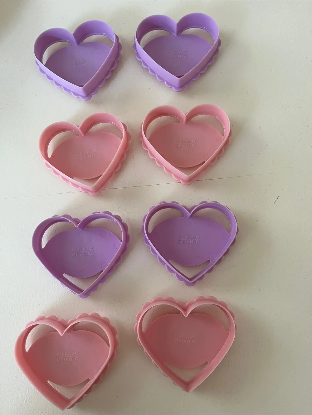 Chicago Metallic Conversation Heart Valentine Cookie Cutters/Stamps, Set of 8